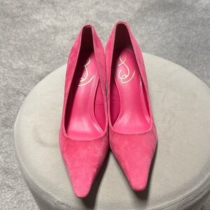 Elegant Pink Suede Women's Heels
